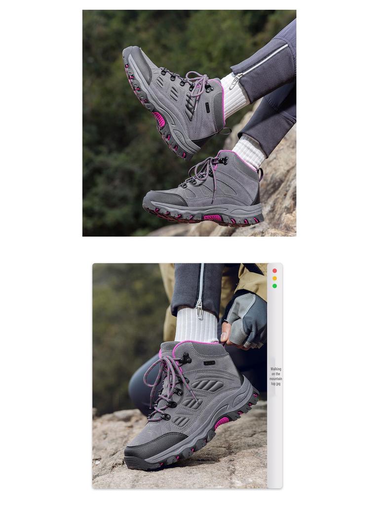 Unisex Anti-Slip Mid-Top Hiking Shoes for Climbing & Off-Roading - Ideal for Autumn & Winter