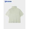 FILA FUSION Women's Stand Collar Knitted Short Top