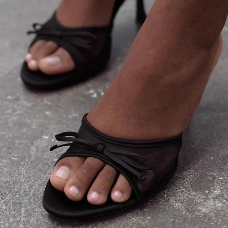 Female Sandal Open Toe Shoes High Heels Large Size 42 Summer Peep Comfort Spring High-heeled Retro Big Beige Stiletto Sandals