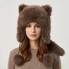 Windproof Raccoon Hat Thickened Winter Hat Cute Faux Fur Beanie  Winter Autumn