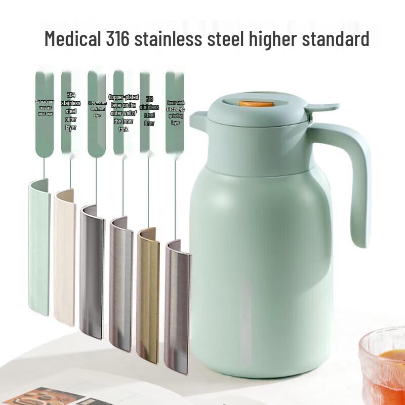 Fuguang Lingmeng 2L 316 Stainless Steel Press-Type Thermos