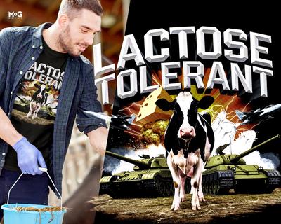 T-shirt Meme Drôle Tolérant au Lactose Amoureux du Lait Exercice Gym Diète Entraînement Haut