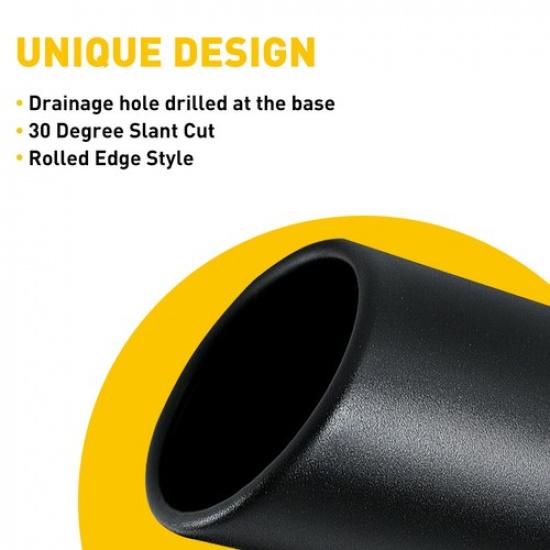 Matte Stainless Steel Exhaust Tip 2.5" Inlet - 3" Outlet - 8.4" Long Bolt-On