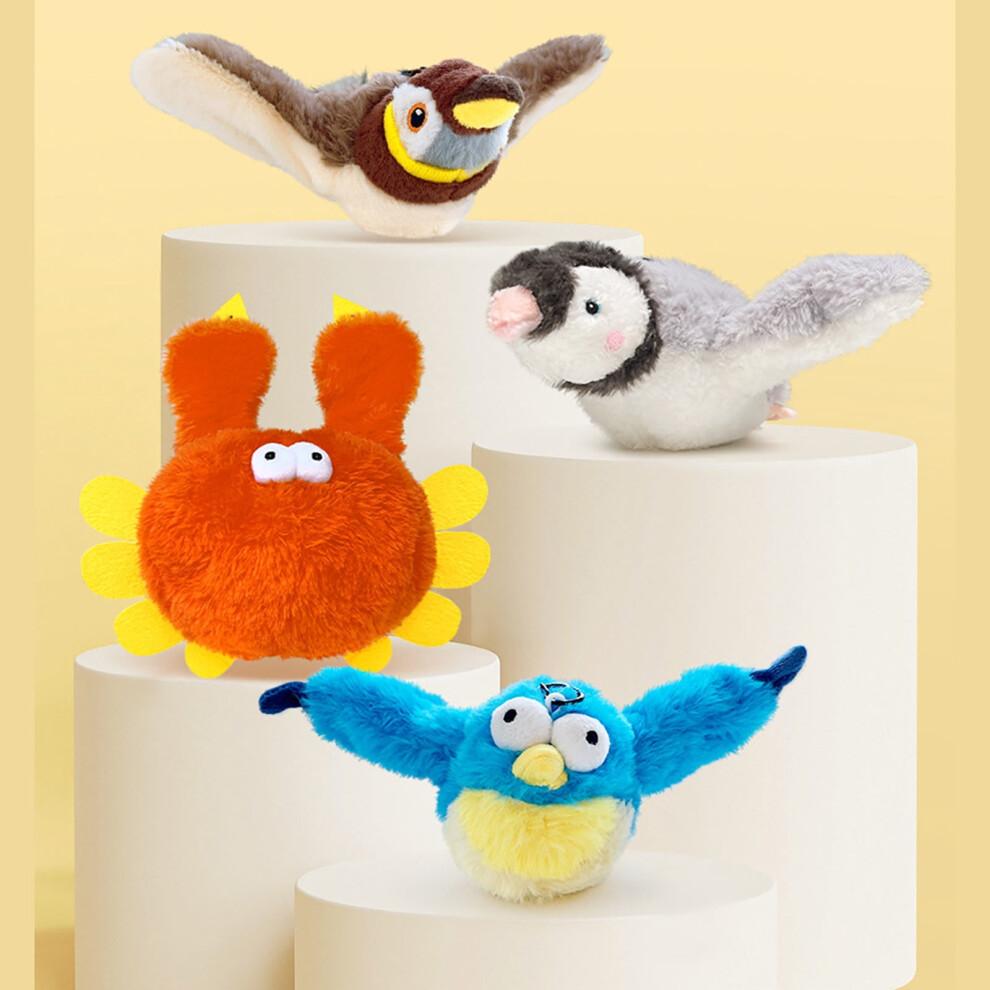4Pcs Flapping Bird Cat Toy for Indoor, Touch Activated Interactive Cat Toys wtih Flapping Wings & Lively Chirping, Rechargeable