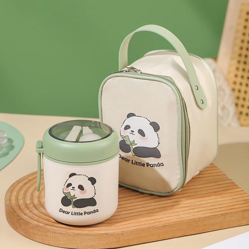 Debalang Panda Insulated Breakfast Cup with Spoon
