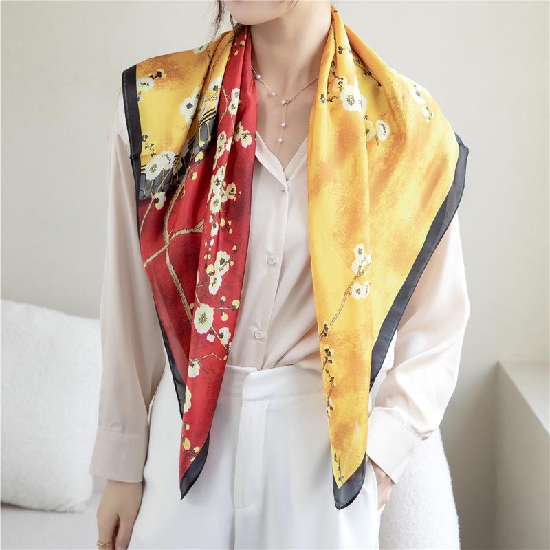 

90 см дорожный солнцезащитный универсальный большой квадратный шарф шаль платок для защиты шеи шарф украшение для всех сезонов 90x90cm