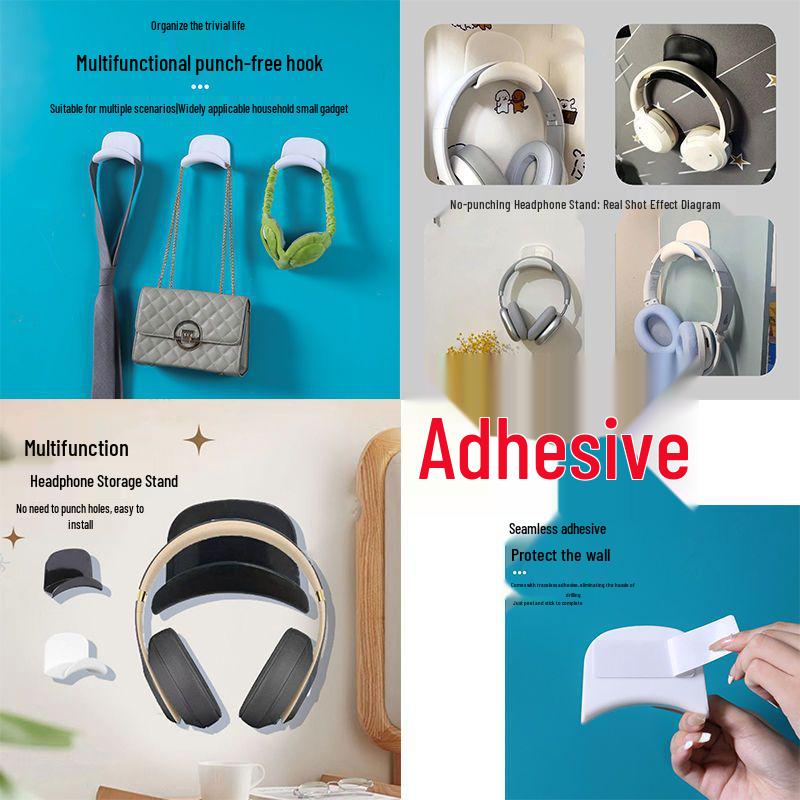

Wall-Mounted Headphone Hook for Student Dorms (No Drilling Required)