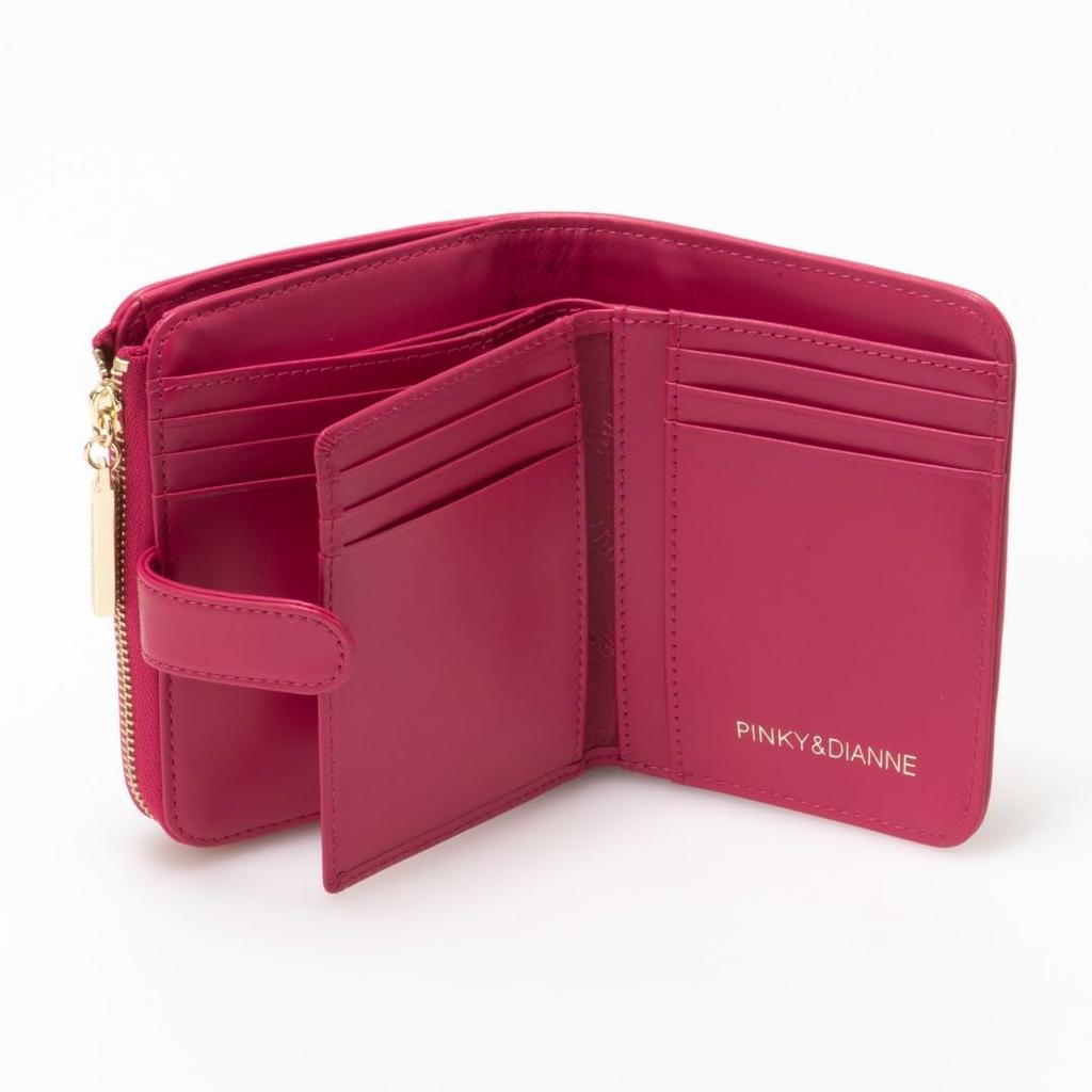 Portfel składany z zamkiem w kształcie litery L Pinky & Diane [Mieszany Tweed] Damski Tweed Kobiecy Przechowywanie PDLWGAS3 Różowy