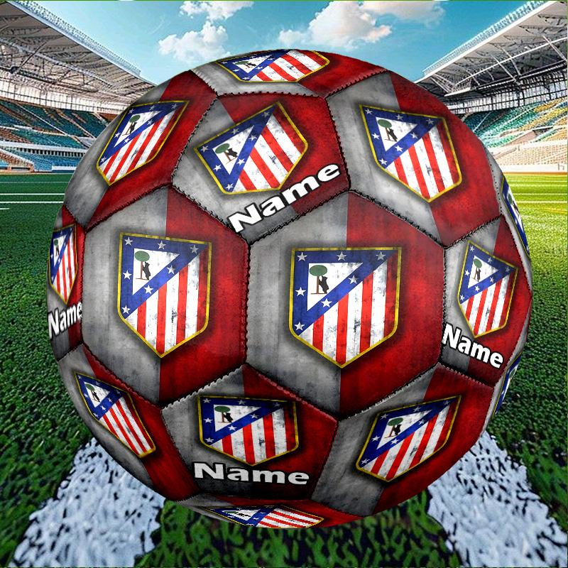 Custom Name Personalized Atletico Madrid-A Print Size 5 Soccer Ball Training & Match Football, for Team, Kicking, Gift for Football Enthusiasts