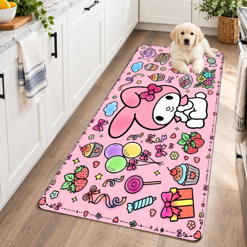 Flannel Kitchen Mat My Melody Soft Area Rug Non Slip Floor Carpet Home Decoration