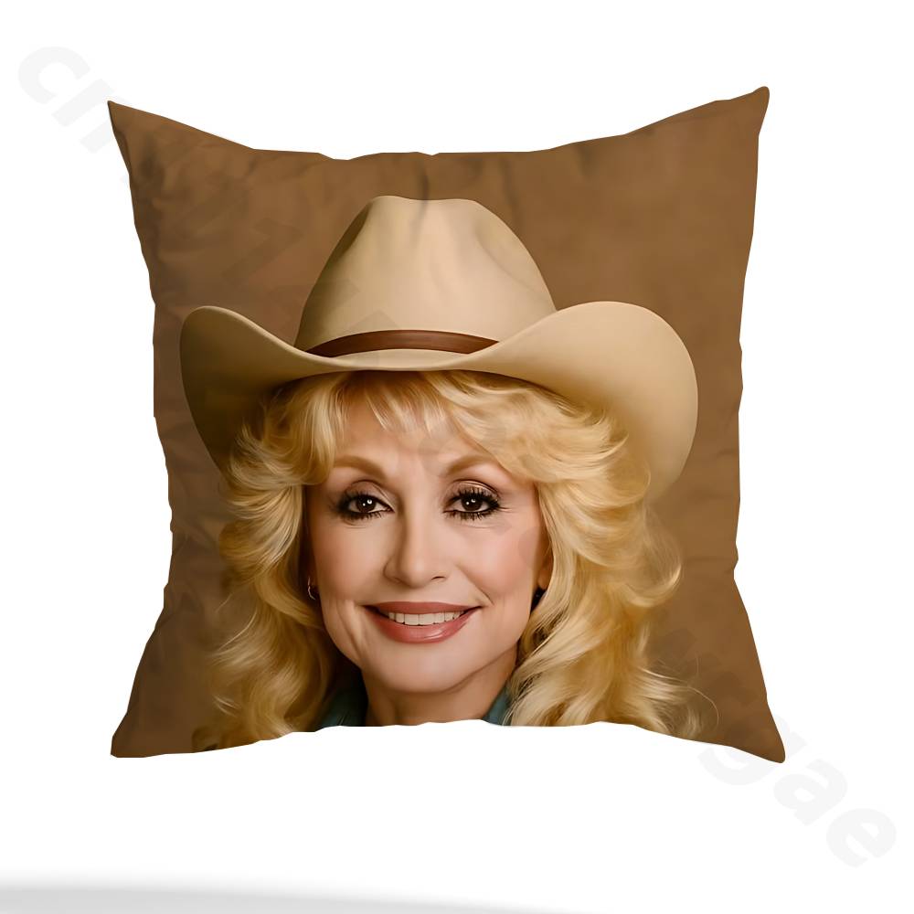 Retro Classic D-Dolly P-Parton Pillow Case Anti-dustmite Pillowcase Invisible zipper silky short plush Sofa cushion cover