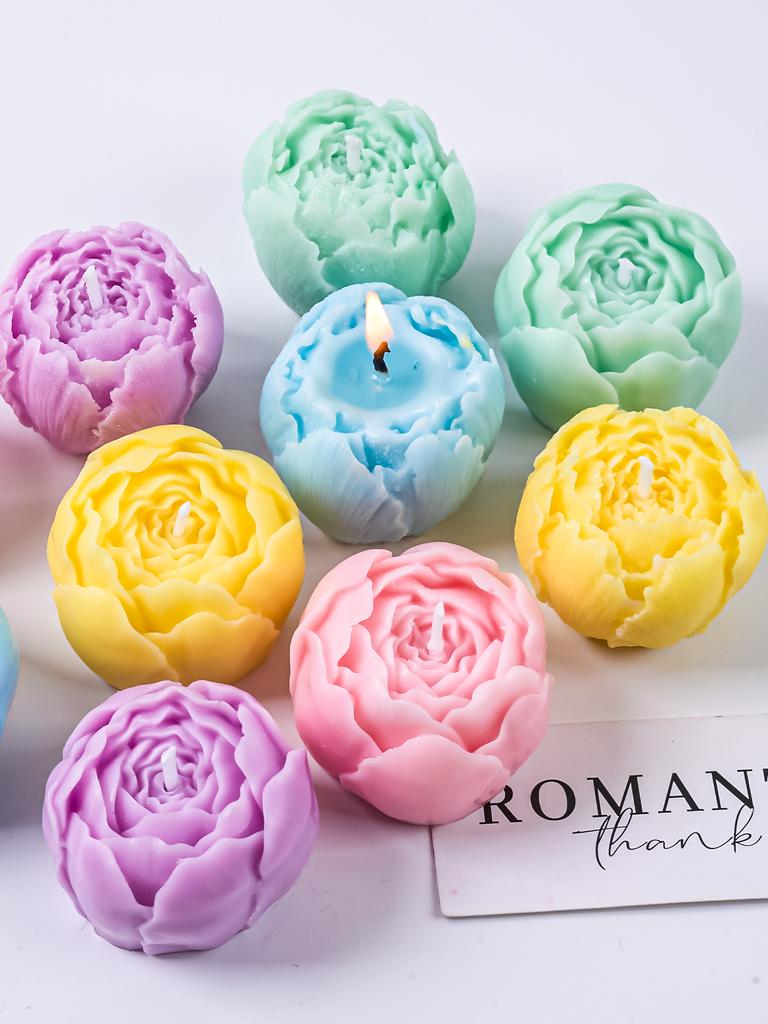 DIY Austin Flower Scented Candle Silicone Molds 3D Mini Rose Flower Handmade Soap Gypsum Resin Making  Ice Cake Mold Home Decor