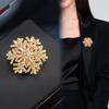 Rotating Snowflake Brooch Women Rhinestone Snowflake Lapel Pin Decorative Sparkling Brooch Pin Jewelry for Christmas Wedding Party Outfit