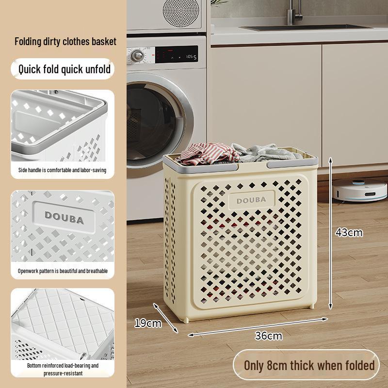 

Foldable Large-Capacity Laundry Basket for Bathroom and Dirty Clothes Storage.
