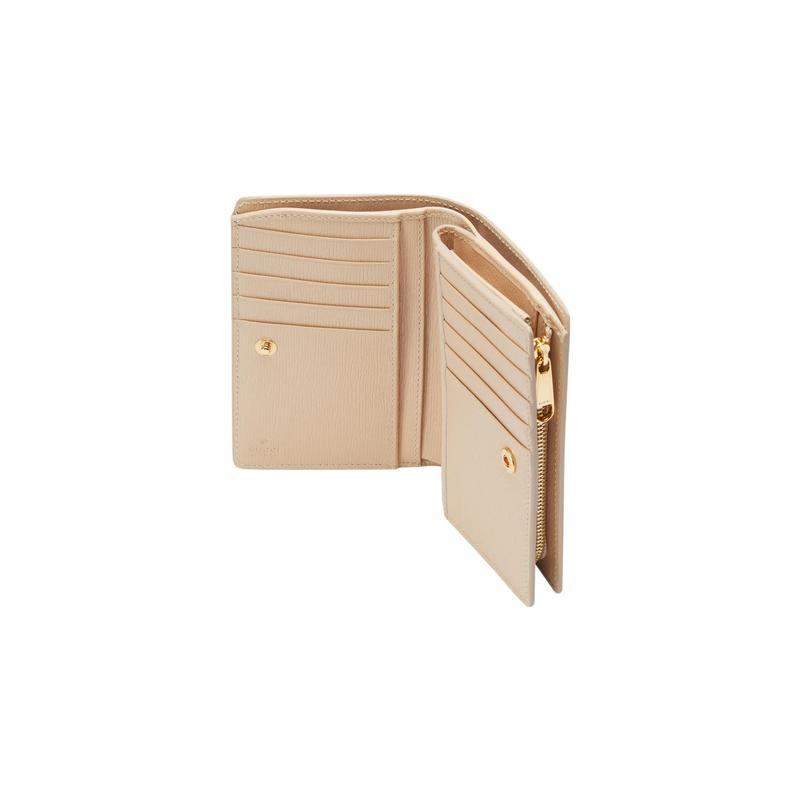 Gucci Gold Hardware Accessories Handwritten Logo Details Leather Wallet Regular Women's Light Beige