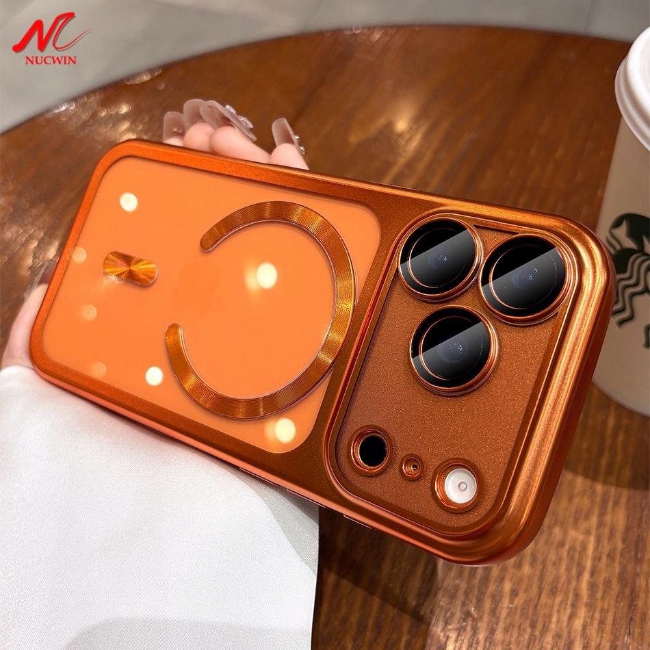 For iPhone17 18 Luxury Transparent Plating for Magsafe Case for iPhone 17 18 Pro Max 18Pro Air Soft TPU Lens Protector Cover