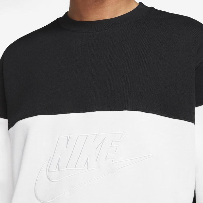 Nike Americká retro farebná bloková mikina s okrúhlym výstrihom a potlačou loga písmen, elastické dlhé nohavice, ležérna športová súprava DX0796-010+-FB7849-010