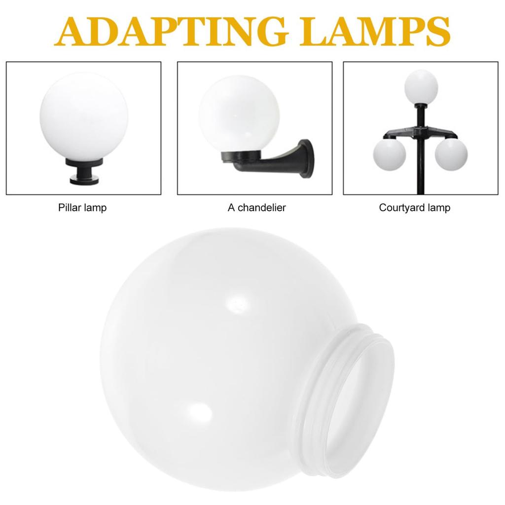 PRETYZOOM Bathroom Lampshade Replacement, Acrylic, 8cm Inner Diameter, Round Lamp Cover, Ball Shape, for Wall-Mounted Lampshades, White, for Outdoor