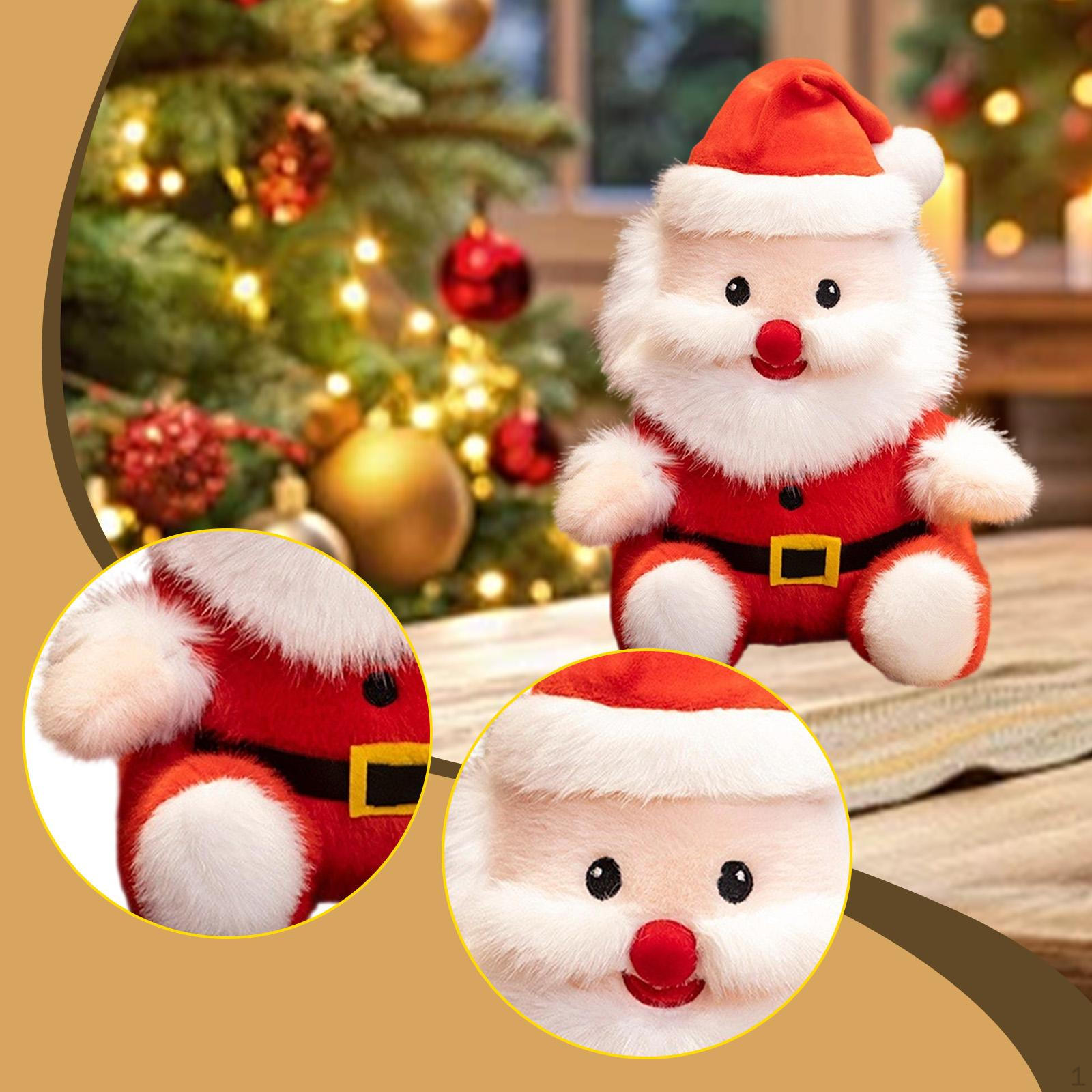 

Santa Claus Christmas Gift Cute Cartoon Sitting with Hat Doll for Holiday Tabletop Car
