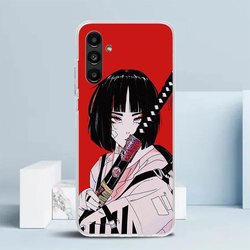 Japanese Style Anime Girl Phone Case For Samsung Galaxy A17 A37 A57 A16 A15 A14 A13 A56 A55 A54 A53 A36 A35 A34 A33 A26 A25 A24