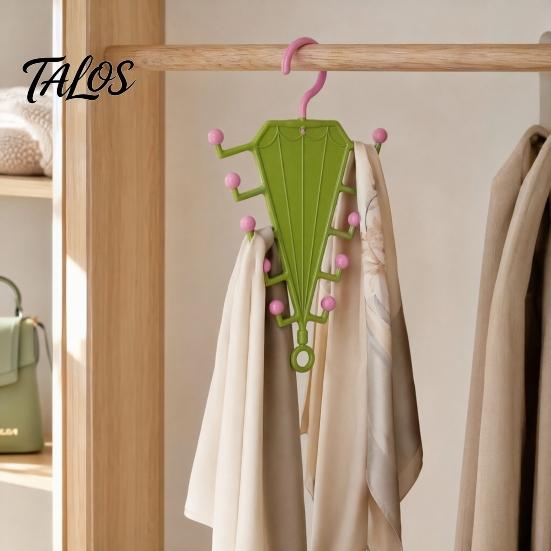 Talos V-Shaped Hanging Rack, with 10 Hooks Double Sided Hanger, 360° Swivel Hook Closet Organizer, for Hats Scarves Belts Bags Ties