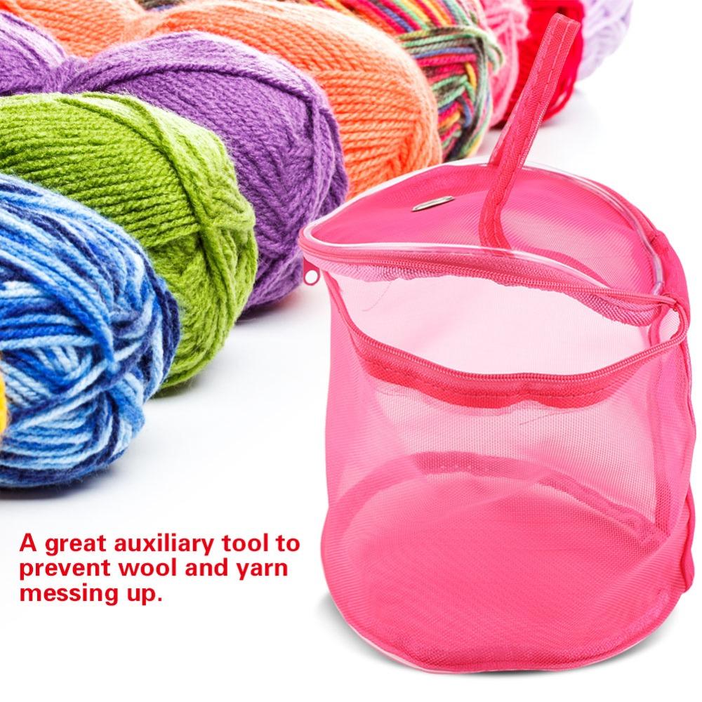 Mesh Mesh Yarn Storage Bag Cylinder Lightweight Portable Storage Bag Multi-Purpose Durable Yarn Storage Box Knitting Projects