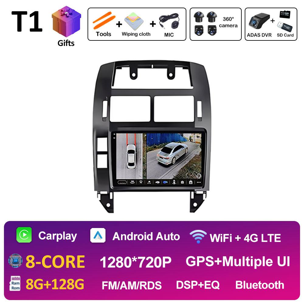 Android 14 Wireless Carplay For Volkswagen VW Polo MK4 6Q 9N 9N3 2004 2005 - 2009 GPS Navigation DSP Stereo Autoradio Head Unit