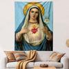 "Saintly Figure with Sacred Heart Design" Patterned Tapestry Home Decor, Suitable for Bedroom and Living Room, Gift