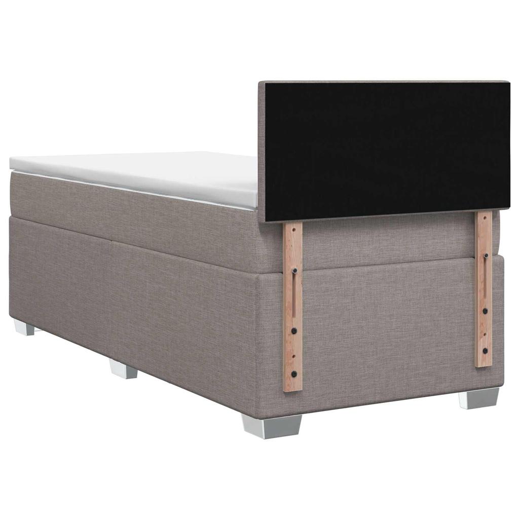 Box Spring Bed with Mattress Taupe 100 x 200 cm Fabric