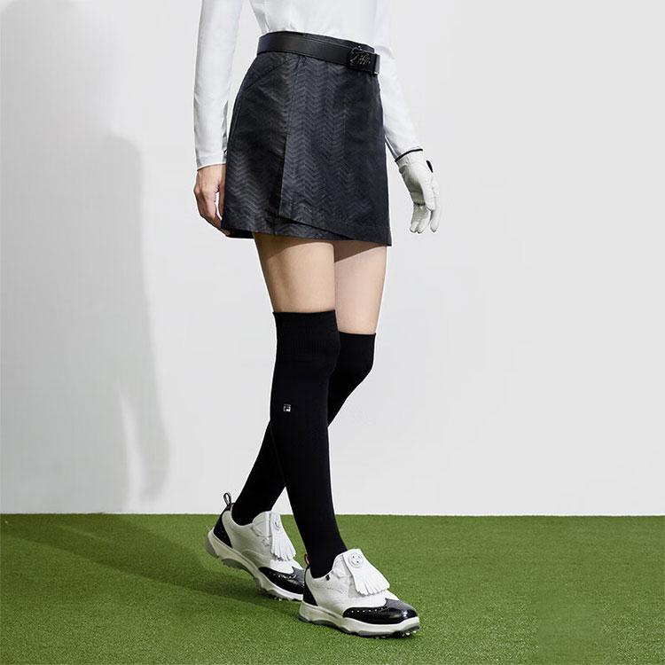 Fila Golf Series Solid Mid-Rise Straight-Leg Denim Skirt Women Skirts Deep-Black A11W415309F-BK