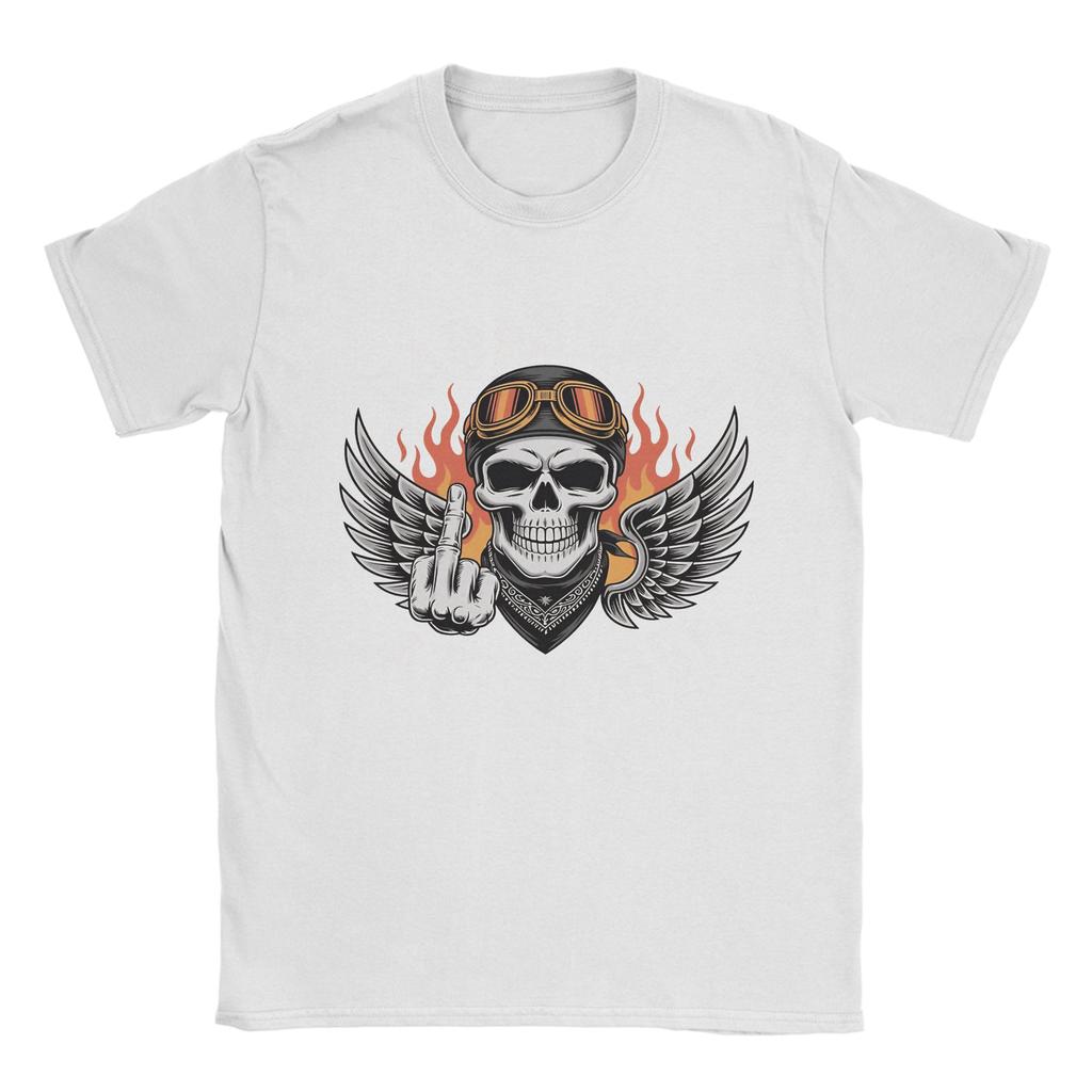Unisexs Badass With Attitude Rebel Skeleton Biker T Shirts Cotton Tops Funny Short Sleeve Crew Neck Tee Shirt TShirts