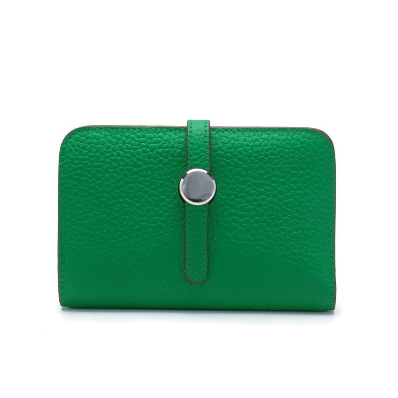New Wallet Women's Short Genuine Leather Fashion Top Layer Cowhide Ultra-thin Strap Women's Wallet Cowhide Suit Clip
