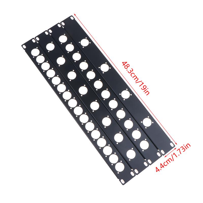 1U Rack Patch Metal Panel 4 8 12 16 Way Channel Flight Case Mount For Xlr Connecctor Speaker Jack Audio Cable Plug Socket