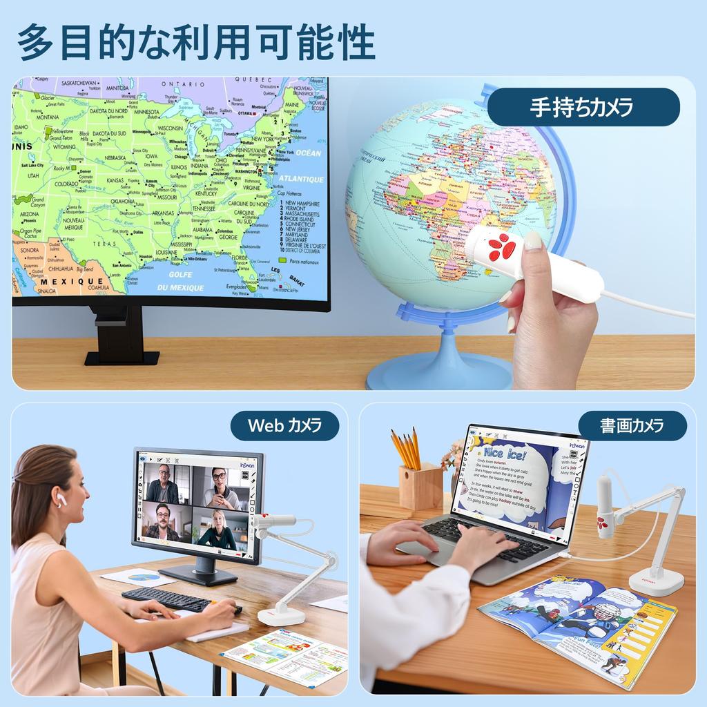 INSWAN In USB Document CMOS Microphone LED Light Compatible with Online Video Live from Home INS-3 (Made Taiwan) Camera/WEB Camera/Reality