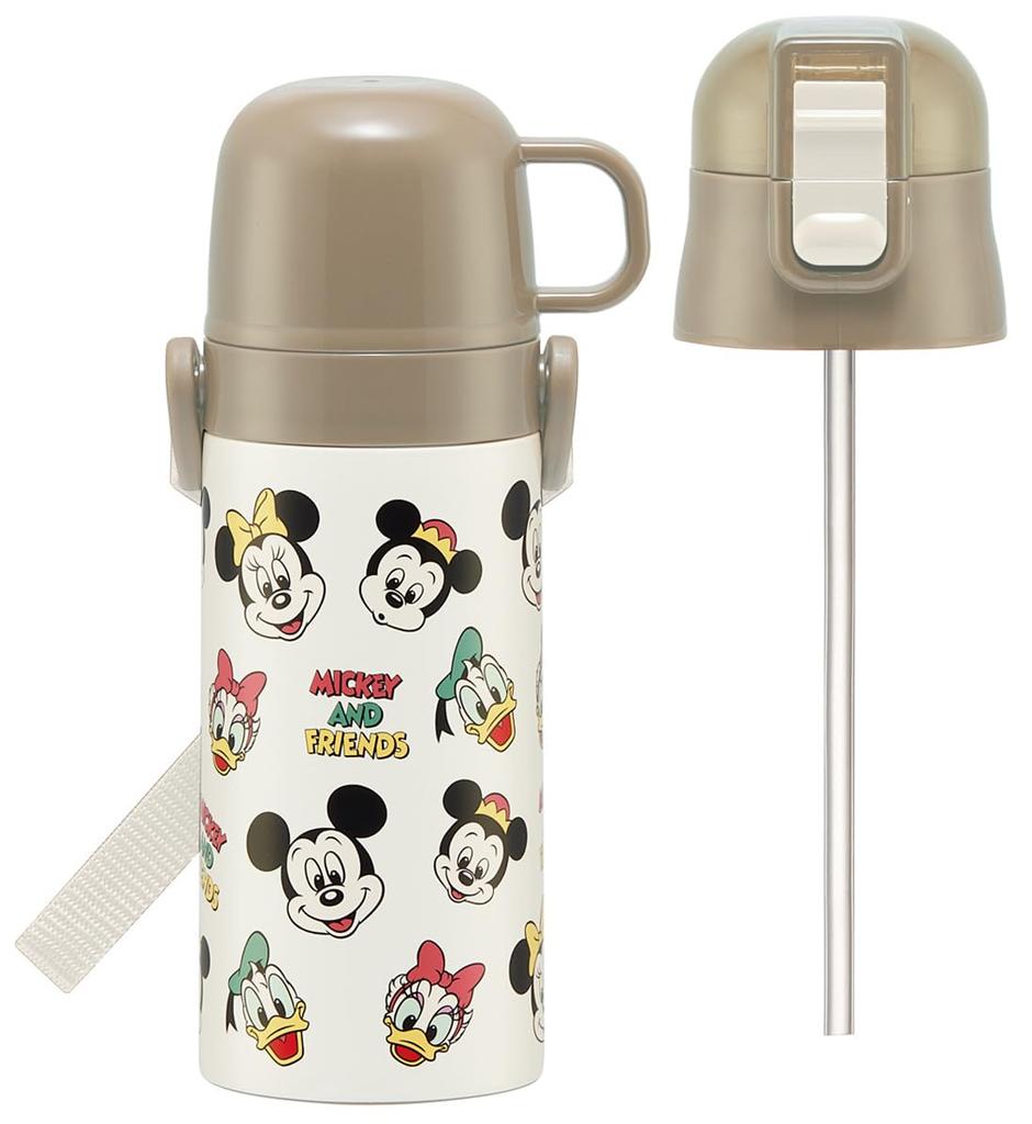 Skater Stainless Steel Water 420ml or 350ml Mickey Friends Cooking and Insulated for Girls and Disney Small Water Sports Water Kids' Bottle, 2-Way