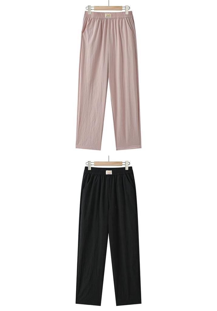 Spring/Summer 2026 Women's Versatile Casual Pants: Loose Straight-Leg, Elastic Waist, Perfect for Middle-aged & Elderly Moms