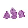 4 Pcs/set Kitchen New Cookie Biscuit Fondant Mold Silicone Cookie Baking Cutter Mould For Christmas