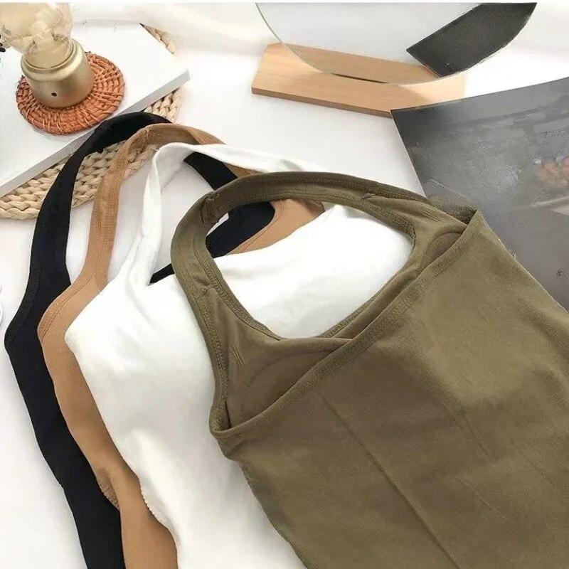 Pevná visící vesta za krkem, otevřená záda, podvazek, hrudní vycpávky, horní část Bezdrátová spodní podprsenka bez rukávů, tenké krátké tílko, korzet
