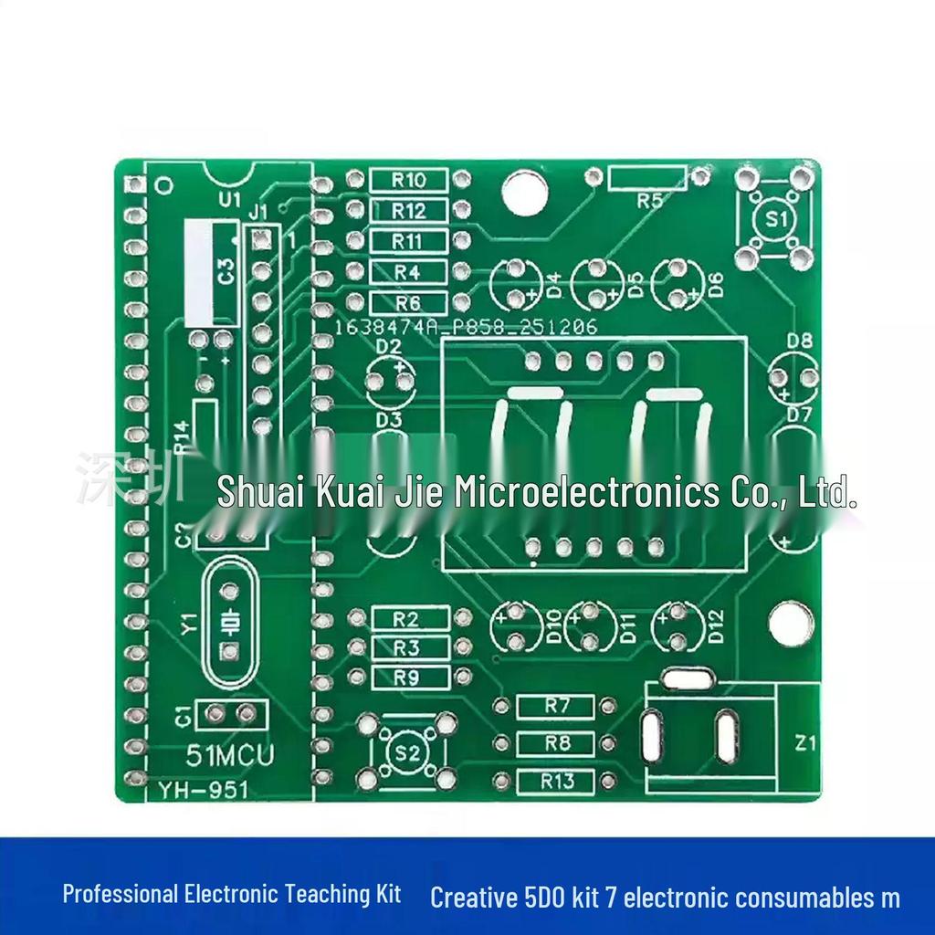51 Single-Chip Microcontroller Traffic Light Red-Green Signal DIY Soldering Kit