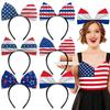 4th of July Patriotic Bow Headbands Red White Blue American Flag Star Hairbands for Women USA Independence Day Party Decorations
