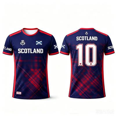 Écosse 10 Maillot de Football Homme Respirant Séchage Rapide Maillot de Football Impression Tartan Rouge Vêtements de Sport Édition Fan Uniforme d'Entraînement