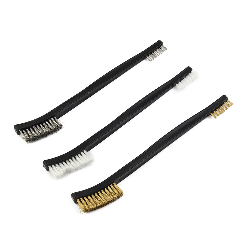 Wire Brushes Metal Rust and Dirt? No Problem with 9Pcs Mini Wire Brush Set Nylon Brass Steel Mix for Quick Cleaning