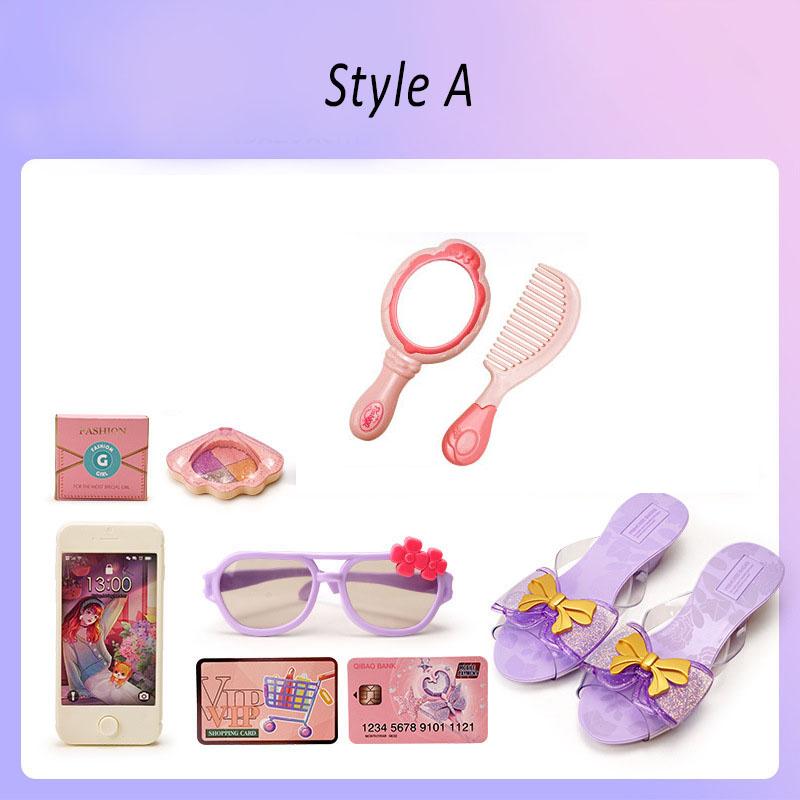 Kids Toys Pretend Play Beauty & Fashion Toy Simulation Makeup Set Jewelry Crown Necklace Cosmetic Educational Toy For Girls Gift