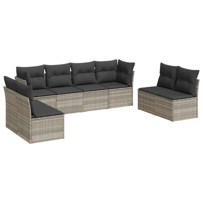 VidaXL Garden Lounge Set with Cushions 8 Pcs, Sofas with Adjustable Feet, Outdoor Furniture Set Patio Terrace, 3249291