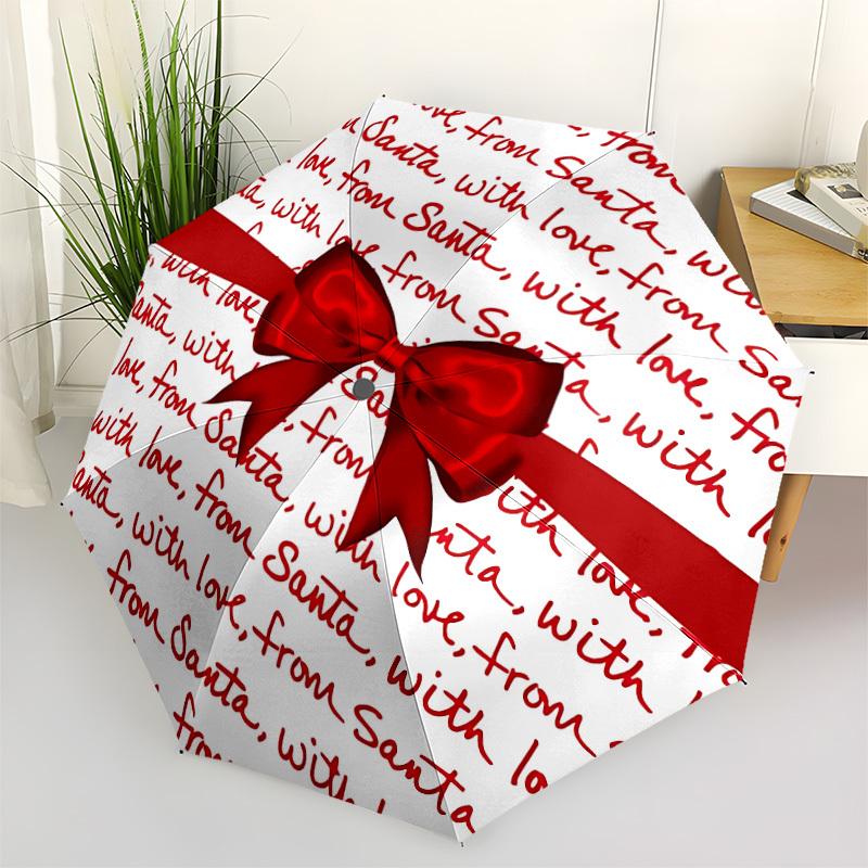 

1pc Red Bows Automatic Opening/Closing Folding Umbrella with 8 Ribs,Portable Sunshade Umbrella Birthday and Holiday gifts yy251231081
