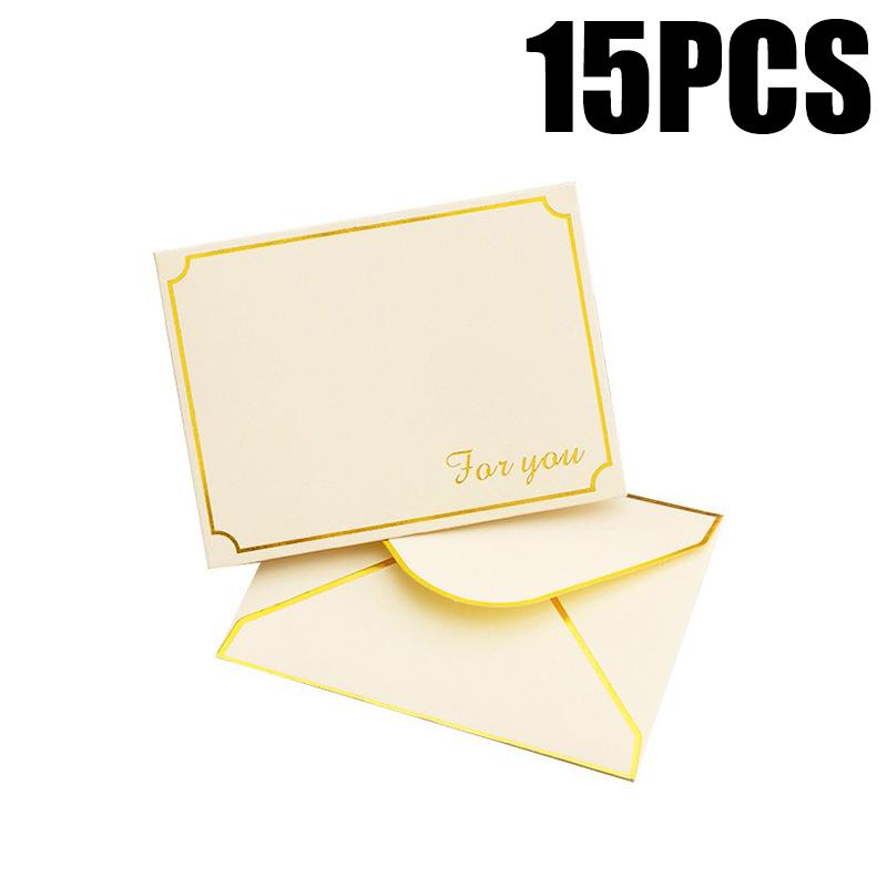

15/30PCS Bronzing Envelope High-grade Invitation Postcards Storage Package Stationery Birthday Wedding Festival Party Favors ZYF