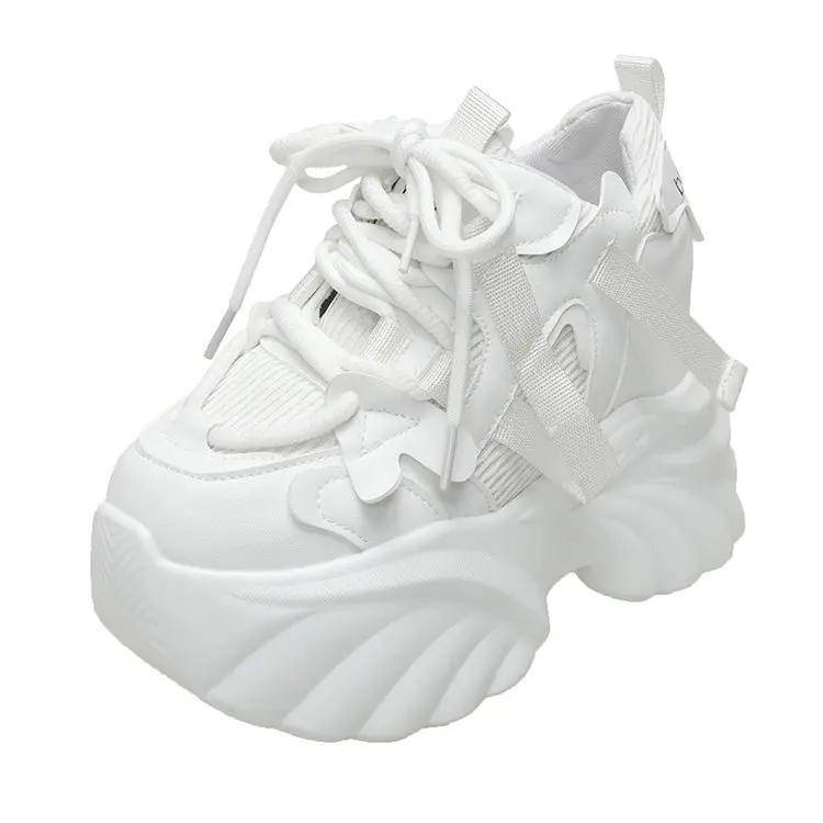 Fashion high-quality New Women Platform Sneakers Mesh Casual Chunky sneakers Heels Wedges Breathable Height Increasing Shoes Woman