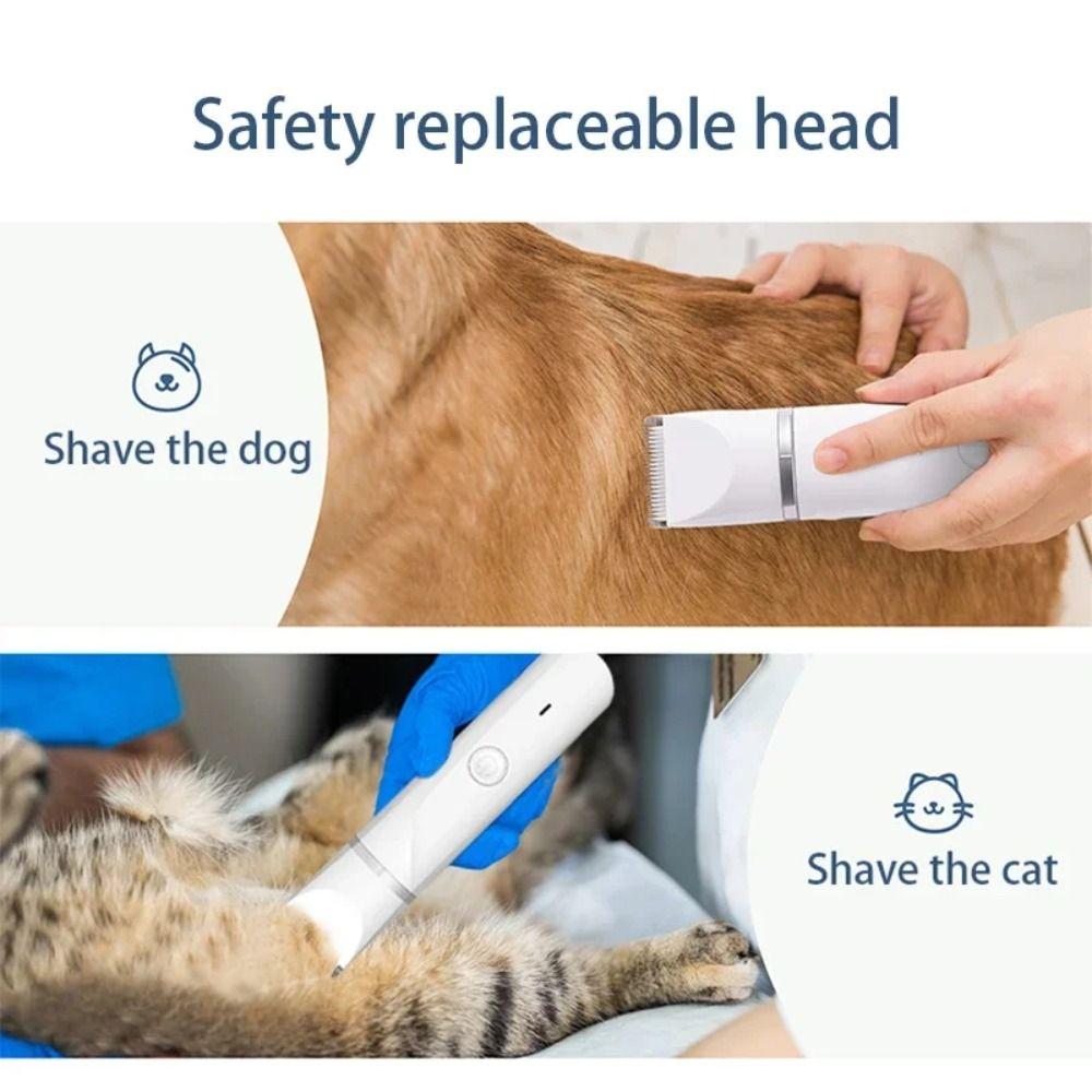 Cordless Pet Trimmer Hairclipper USB Rechargeable Quiet Electric Dog Clippers Portable Cordless Pet Shaver Pet Grooming Tools
