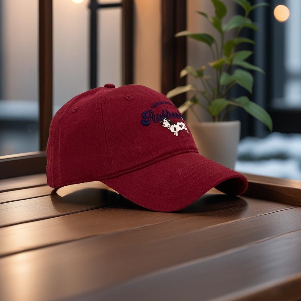ins cute dog embroidery soft top baseball cap women's 2025 new autumn and winter Korean versatile peaked hat~