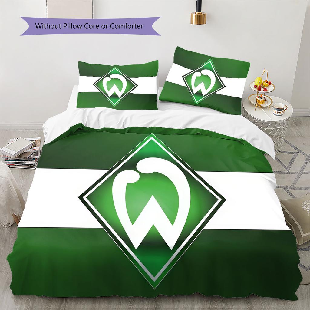 Set Copripiumino Trapuntato con Logo Werder Federa Decorazione per la Casa Regalo di Compleanno (1 * copripiumino + 2 * federa, senza nucleo)
